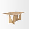 Tarro 84' Rectangular Light Brown Wood with Geometrical Base Dining Table thumbnail 5
