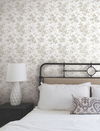Anemone Toile Taupe Wallpaper, by York Wall, 33' length x 1'8.5" width x 0.02" depth thumbnail 3