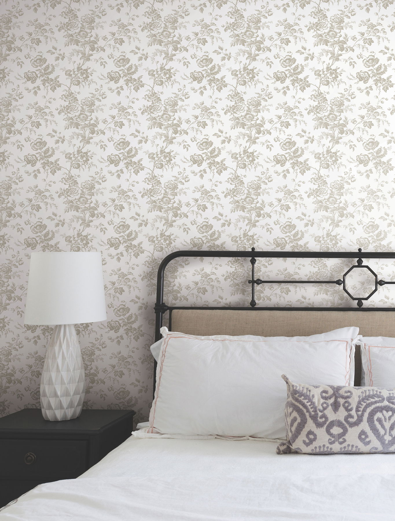 Anemone Toile Taupe Wallpaper large image 