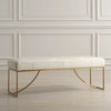 Swale Ivory Leather Bench, Benche by Uttermost, 53" width x 19" height x 16" depth thumbnail 4