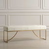 Swale Ivory Leather Bench, Furniture by Uttermost, 53" width x 19" height x 16" depth thumbnail 4