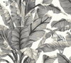 Banana Leaf White & Black Peel & Stick Wallpaper, by York Wall, 20' length x 2'3" width x 0.02" depth thumbnail