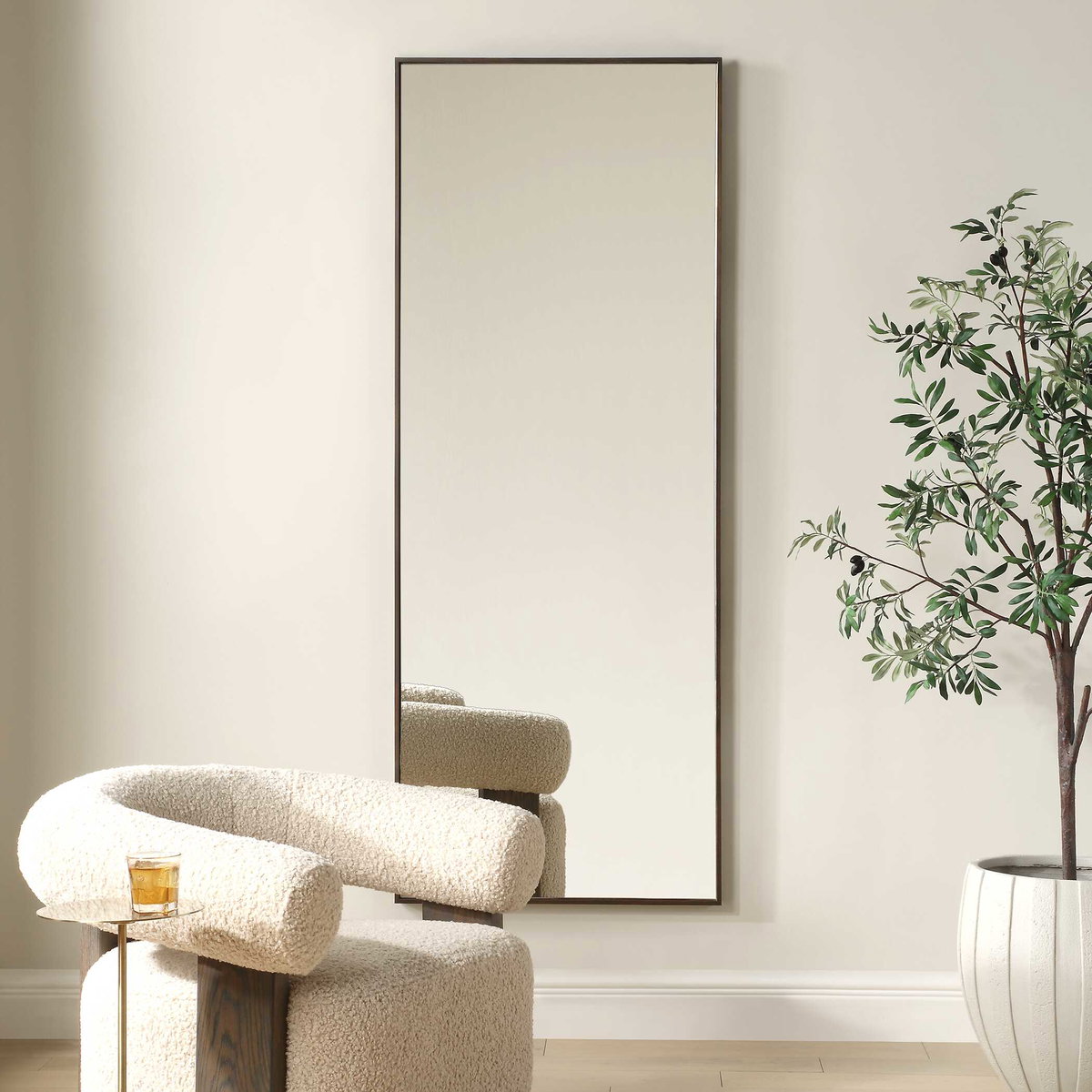Patterson Bronze Dressing Mirror, Floor Mirror by Uttermost, 28" width x 72" height x 2" depth View 2