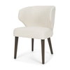Niles Wingback Dining Side Chair | Cream Fabric with Dark Brown Wooden, Dining Chair by Mercana, 22.5" length x 24.5" width x 32" height thumbnail 1
