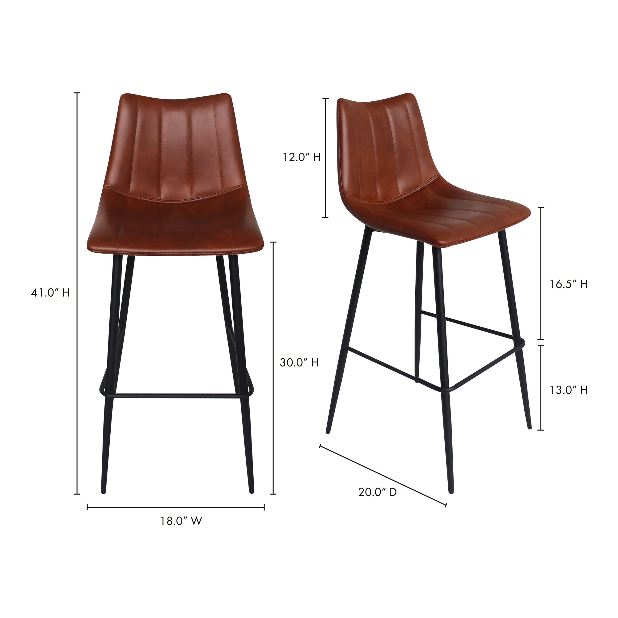 Alibi Barstool Brown - Set Of Two large image 