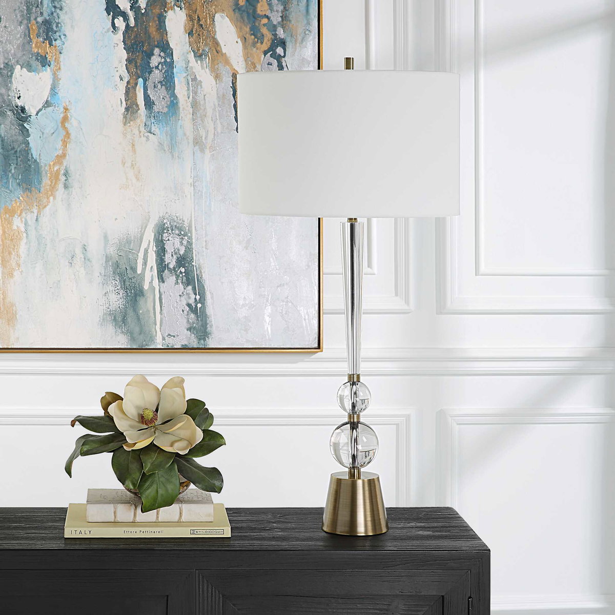 Annily Crystal Table Lamp, by Uttermost, 17" width x 36.75" height x 17" depth View 4