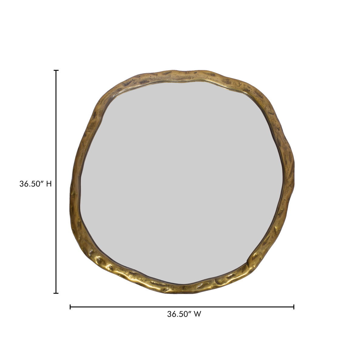 Foundry Large Mirror Gold, by Moe's Home, 36.5" width x 36.5" height x 1.5" depth View 5