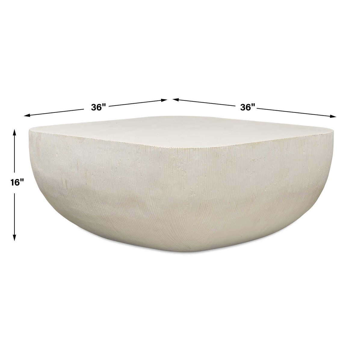 Alma Concrete Outdoor Coffee Table, Outdoor Table by Uttermost, 3' width x 1'4" height x 3' depth View 3