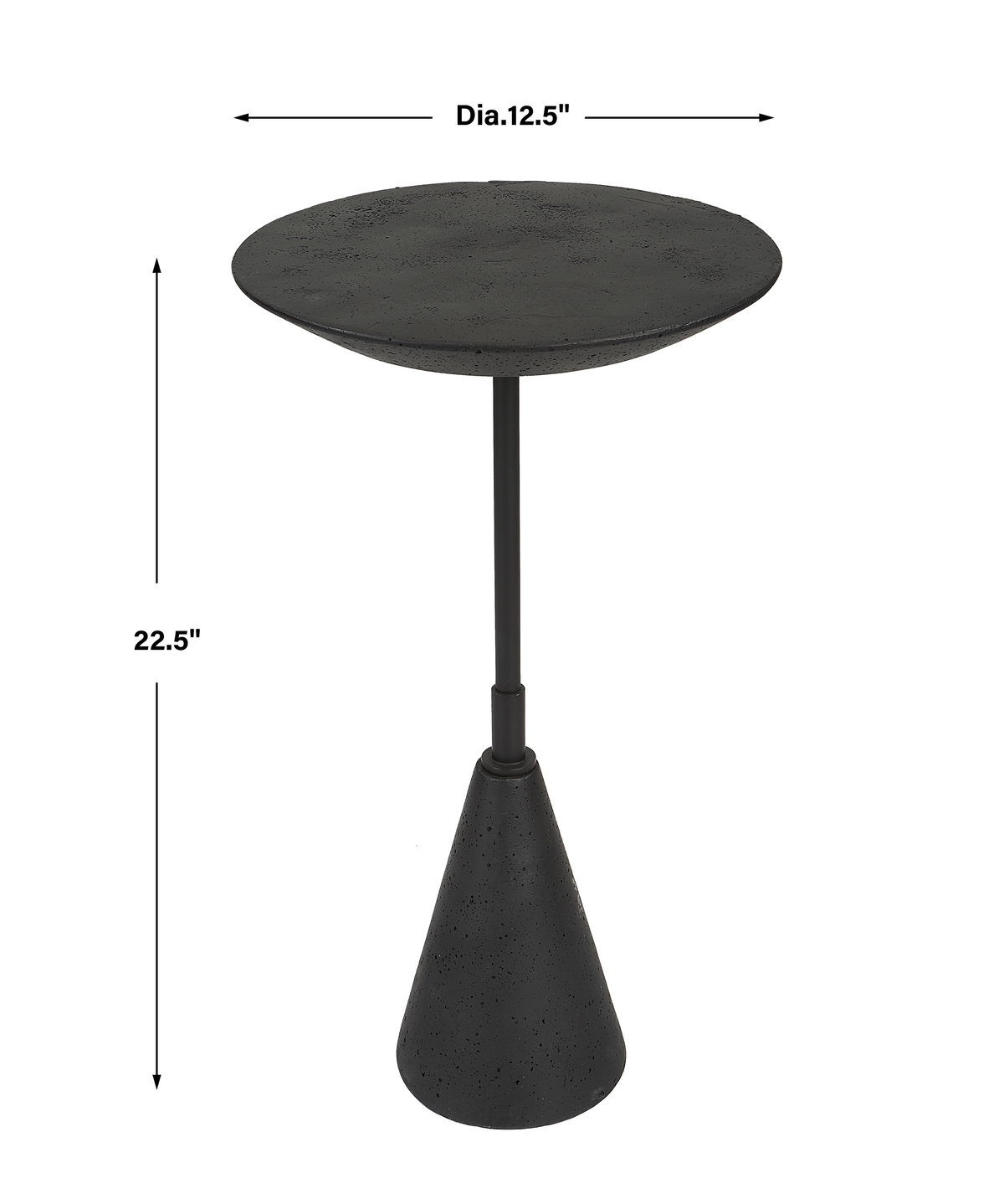 Midnight Accent Table, Side & End Table by Uttermost, 12.5" width x 22.5" height x 12.5" depth View 3