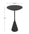 Midnight Accent Table, Side & End Table by Uttermost, 12.5" width x 22.5" height x 12.5" depth thumbnail 3
