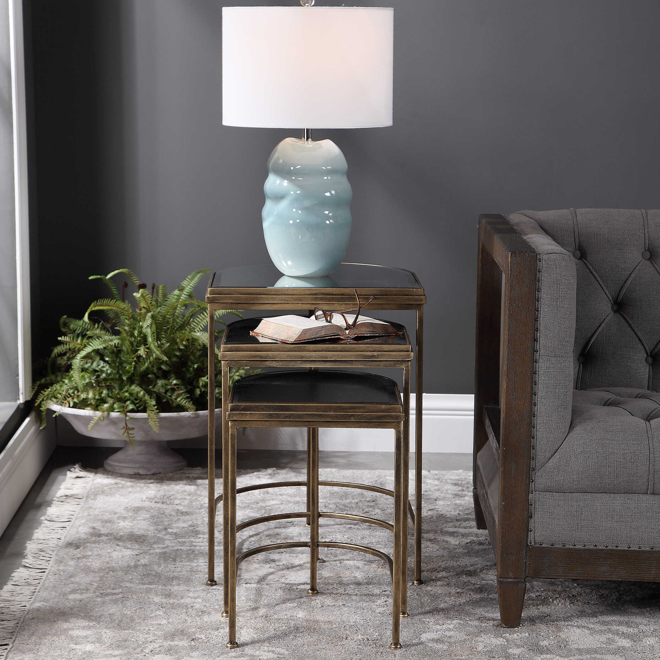 India Nesting Tables Set/3 large image 