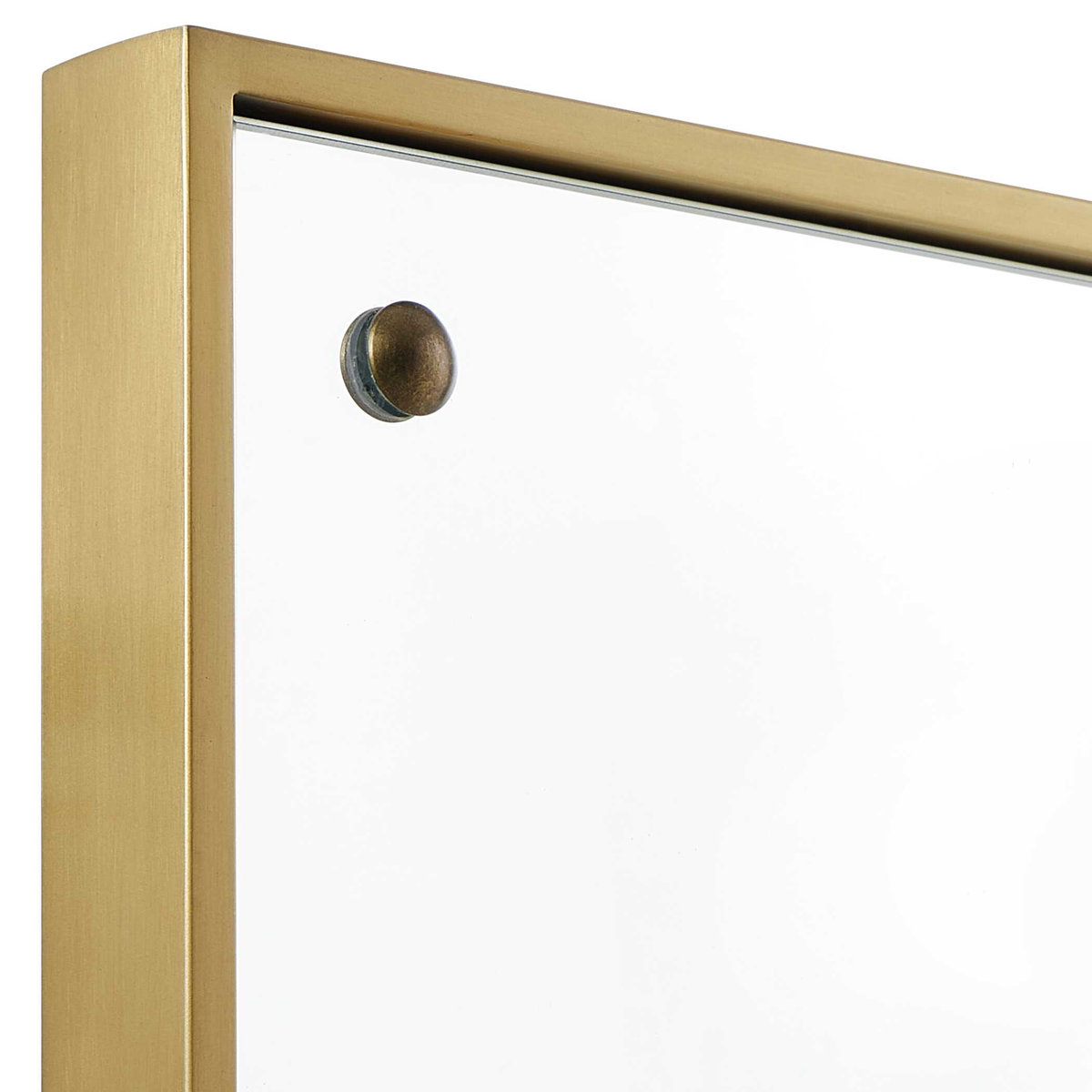 Wrenton Brass Rectangular Mirror, by Uttermost, 30" width x 60" height x 1.5" depth View 6