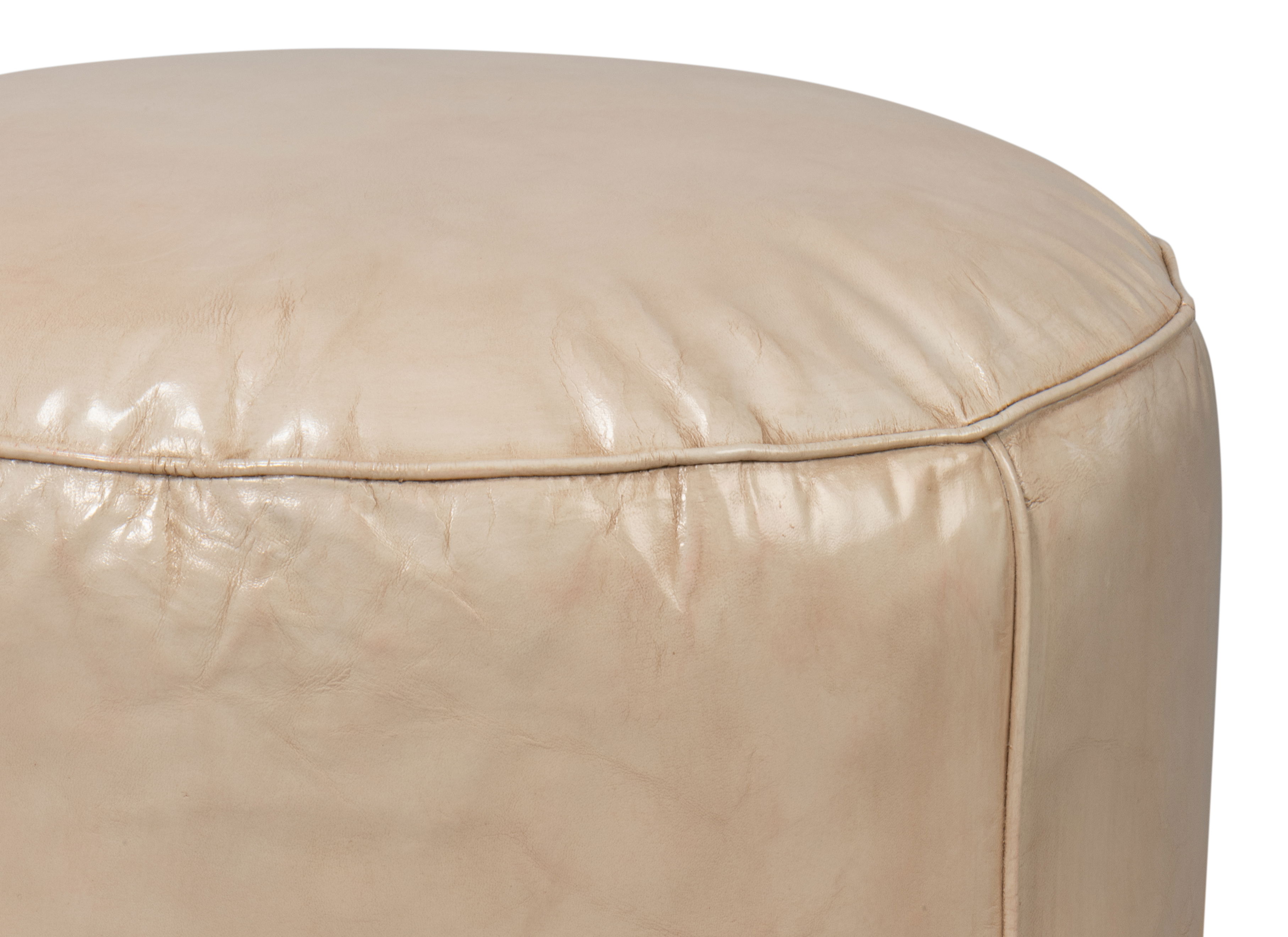 Soccerball Stool, Taupe Leather, Seating by Sarreid, 22" length x 22" width x 18" height View 5