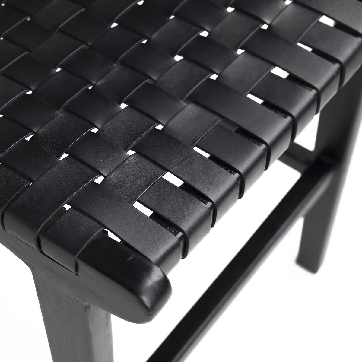 Dale Counter Stool Black Leather Black Frame, Counter & Bar Stool by Dovetail, 20" width x 41" height x 22.5" depth View 6
