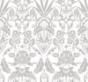 Grey Botanical Damask Wallpaper thumbnail 0