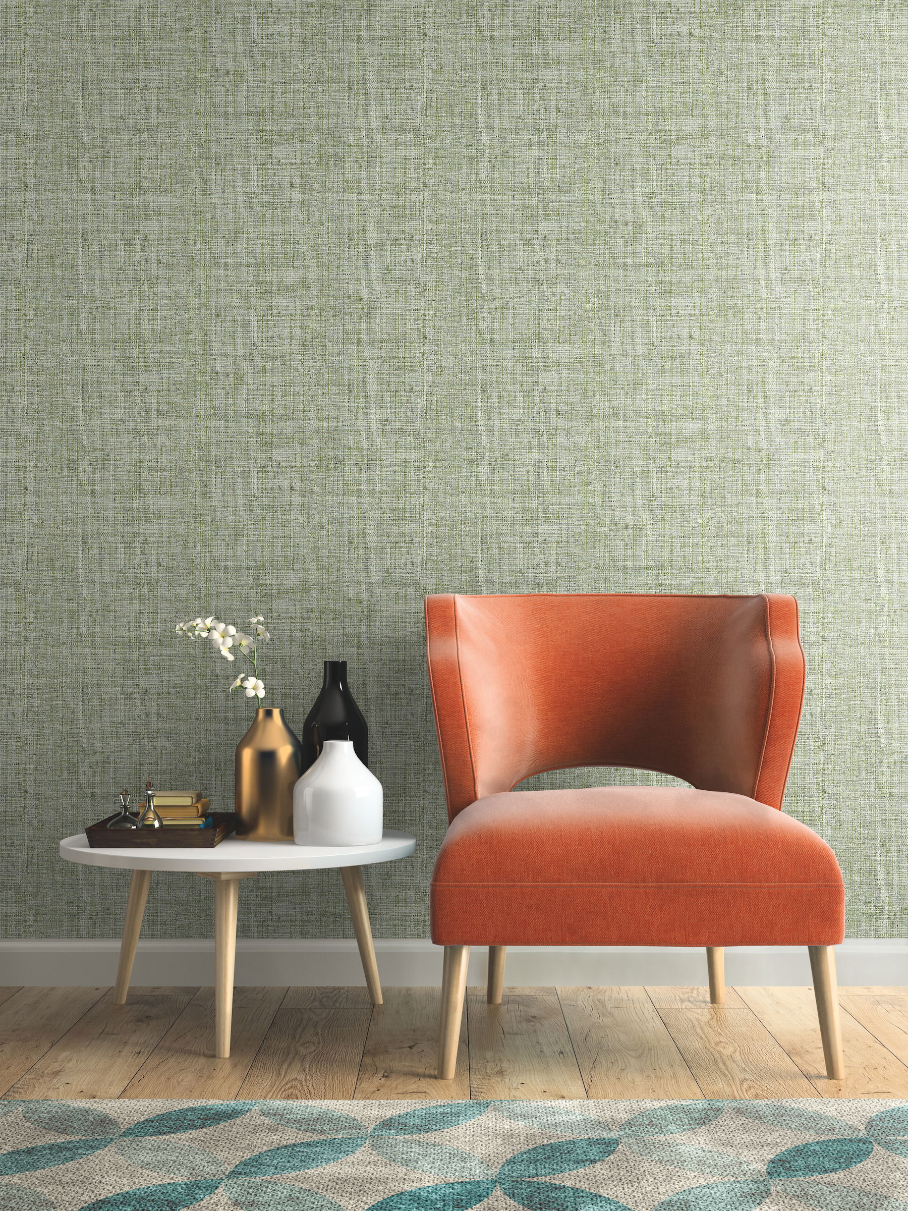 Papyrus Weave Green Wallpaper large image 