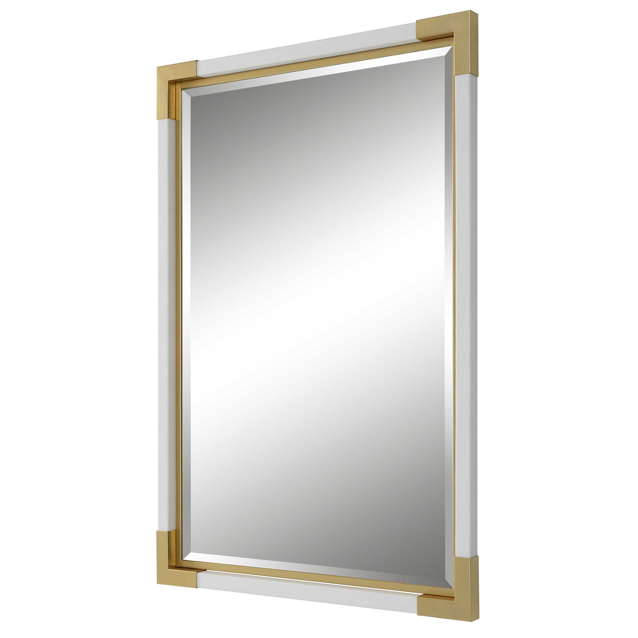 Malik White & Gold Mirror, by Uttermost, 26.25" width x 38.12" height x 1.87" depth View 5