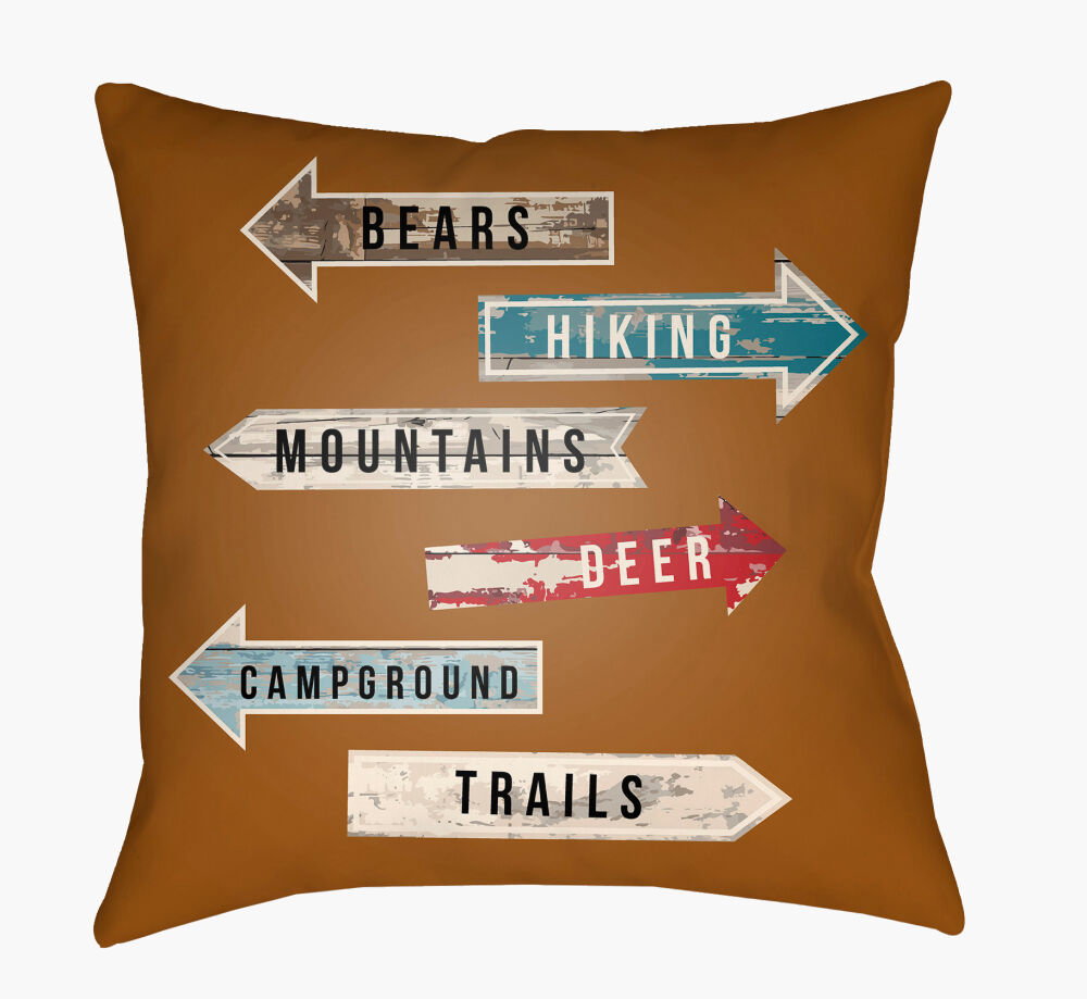Lodge Cabin Accent Pillow, Decorative Pillow by Surya, 16" length x 16" width