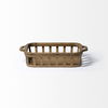 Louis Set of 2 Natural Wood Slated Nesting Trays, Decorative Tray by Mercana, 27.56" length x 13.98" width x 4.92" height thumbnail 4