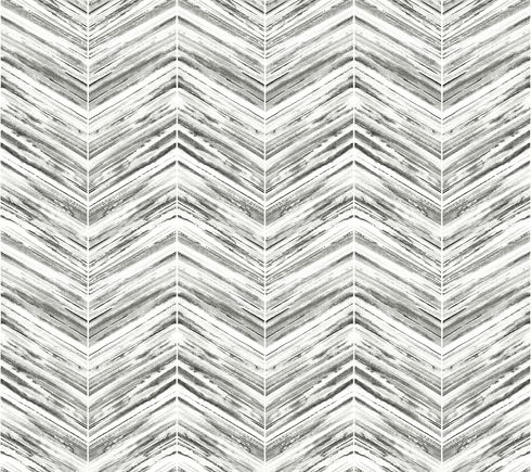 Petite Watercolor Chevron Black & White Wallpaper