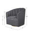 Cuthbert Modern Swivel Chair, Accent Chair by Uttermost, 31" width x 32.25" height x 32" depth thumbnail 3