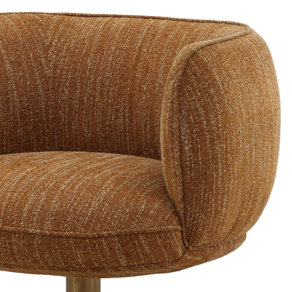 Aisha Swivel Chair Mustard, Accent Chair by Dovetail, 33.7" width x 28.1" height x 30.1" depth View 6