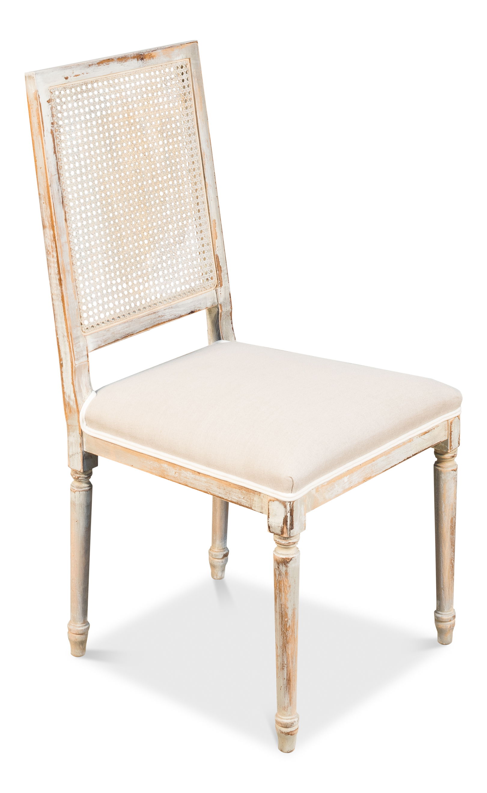 Cane Back Side Chair, Grey Oak, Flax large image 