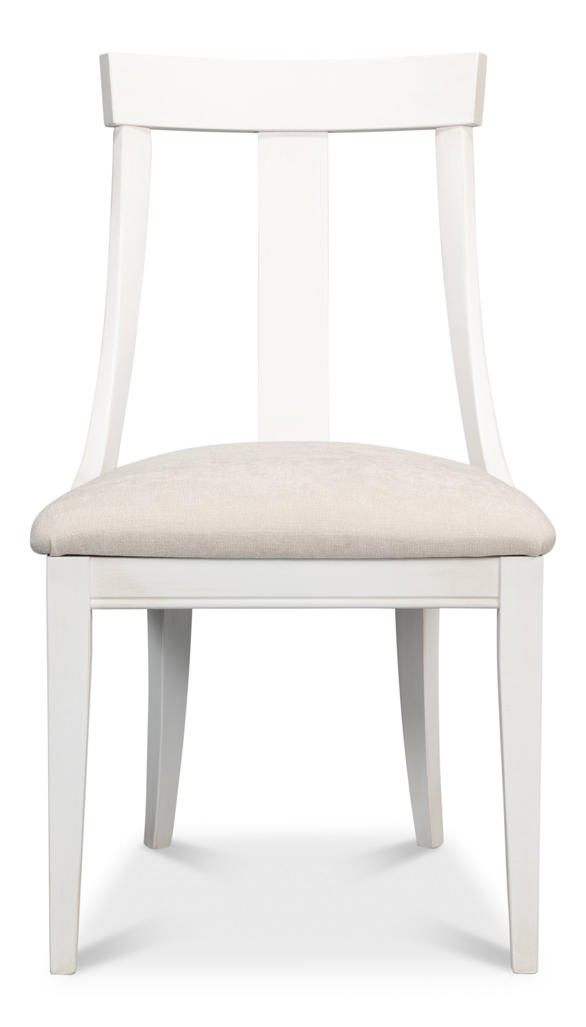 Deco Side Chair Cortina White Taupe, by Sarreid, 1'9" length x 1'8" width x 3'3" height View 2