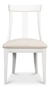 Deco Side Chair Cortina White Taupe, by Sarreid, 1'9" length x 1'8" width x 3'3" height thumbnail 2