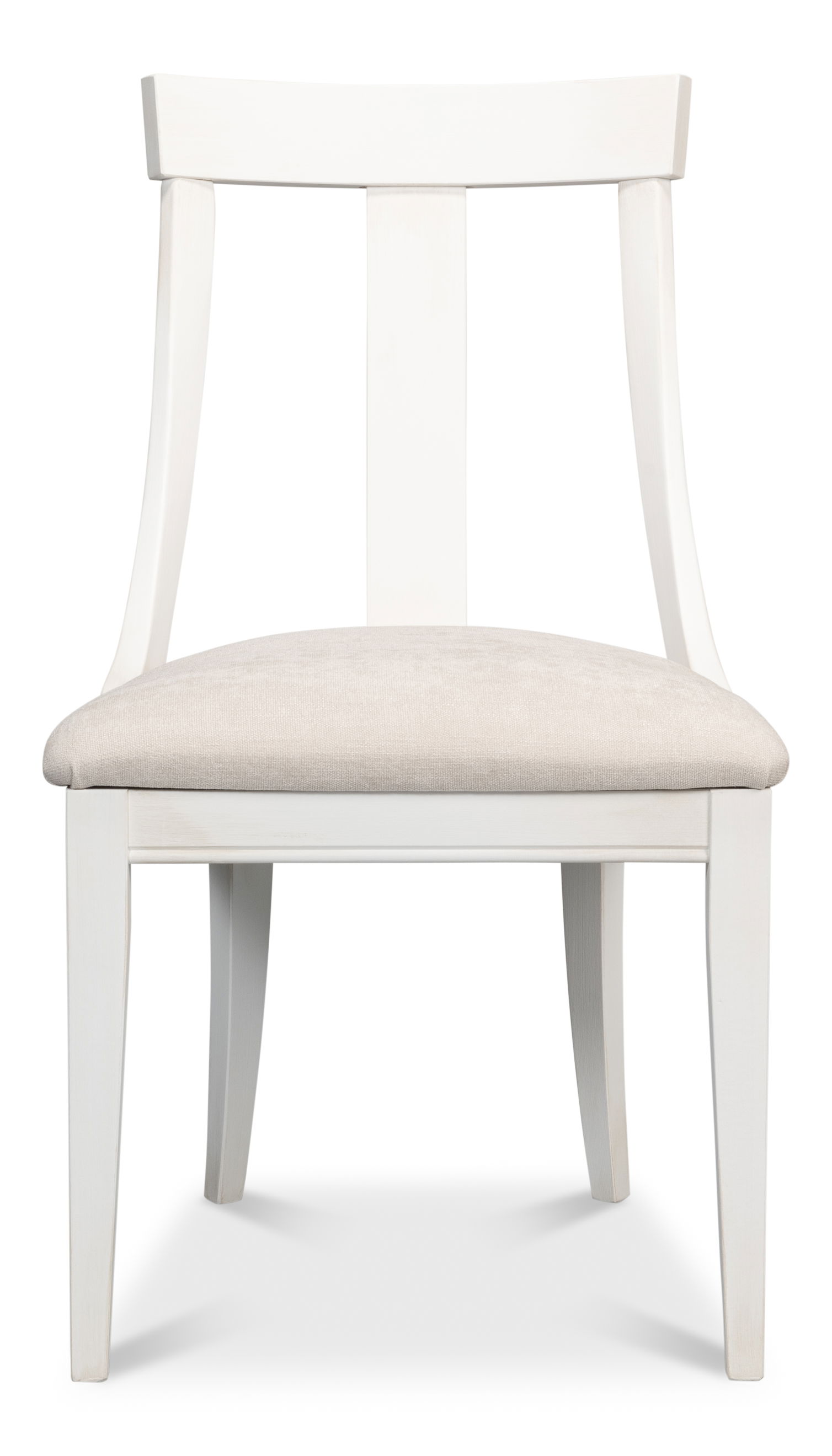 Deco Side Chair,Cortina White,Taupe, Dining Chair by Sarreid, 20" length x 21" width x 39" height View 2