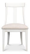 Deco Side Chair,Cortina White,Taupe, Dining Chair by Sarreid, 20" length x 21" width x 39" height thumbnail 2