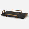 Ettore Black Glass Tray, Decorative Tray by Uttermost, 24" width x 3.5" height x 13.75" depth thumbnail 1