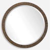Wayde Gold Bark Round Mirror, by Uttermost, 2'6" width x 2'6" height x 1.5" depth thumbnail 1