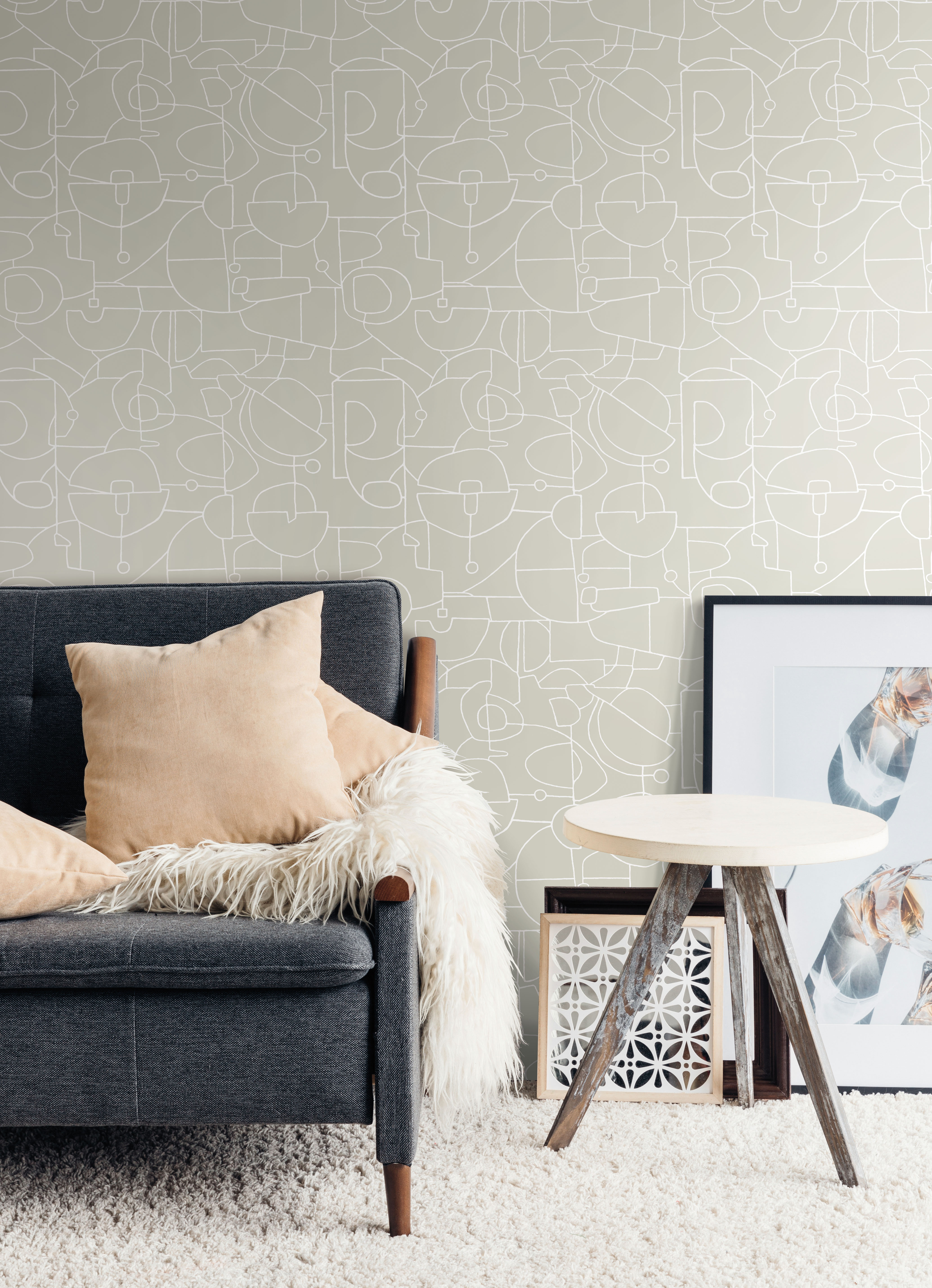 Robotics Beige Peel & Stick Wallpaper, by York Wall, 20' length x 2'3" width x 0.02" depth View 2