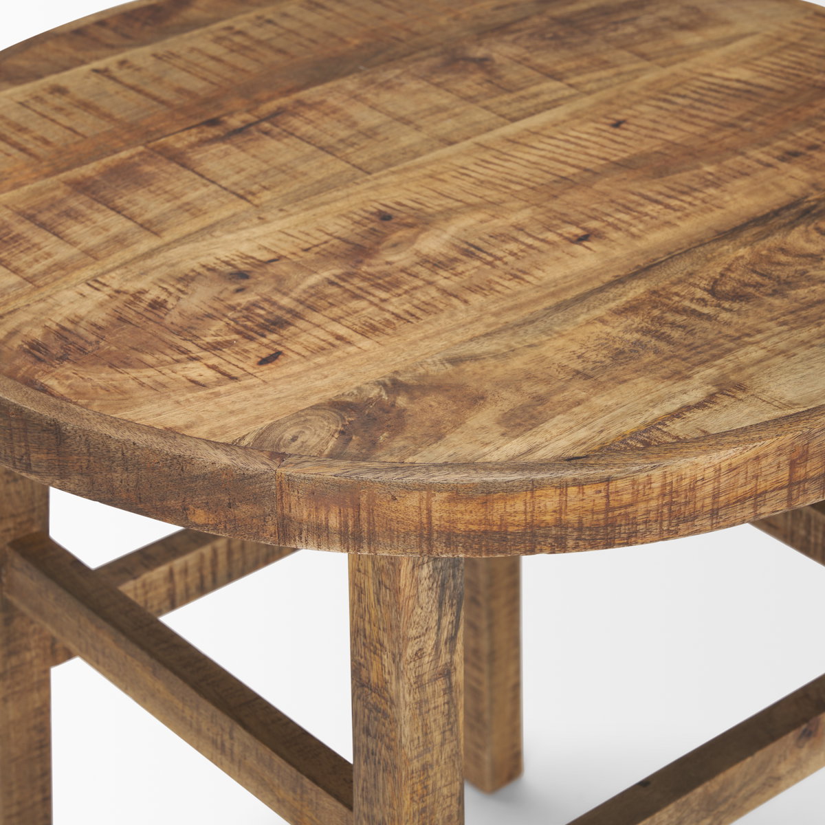 Rosie Large Brown Wood End Table, Side & End Table by Mercana, 26" length x 26" width x 26" height View 6