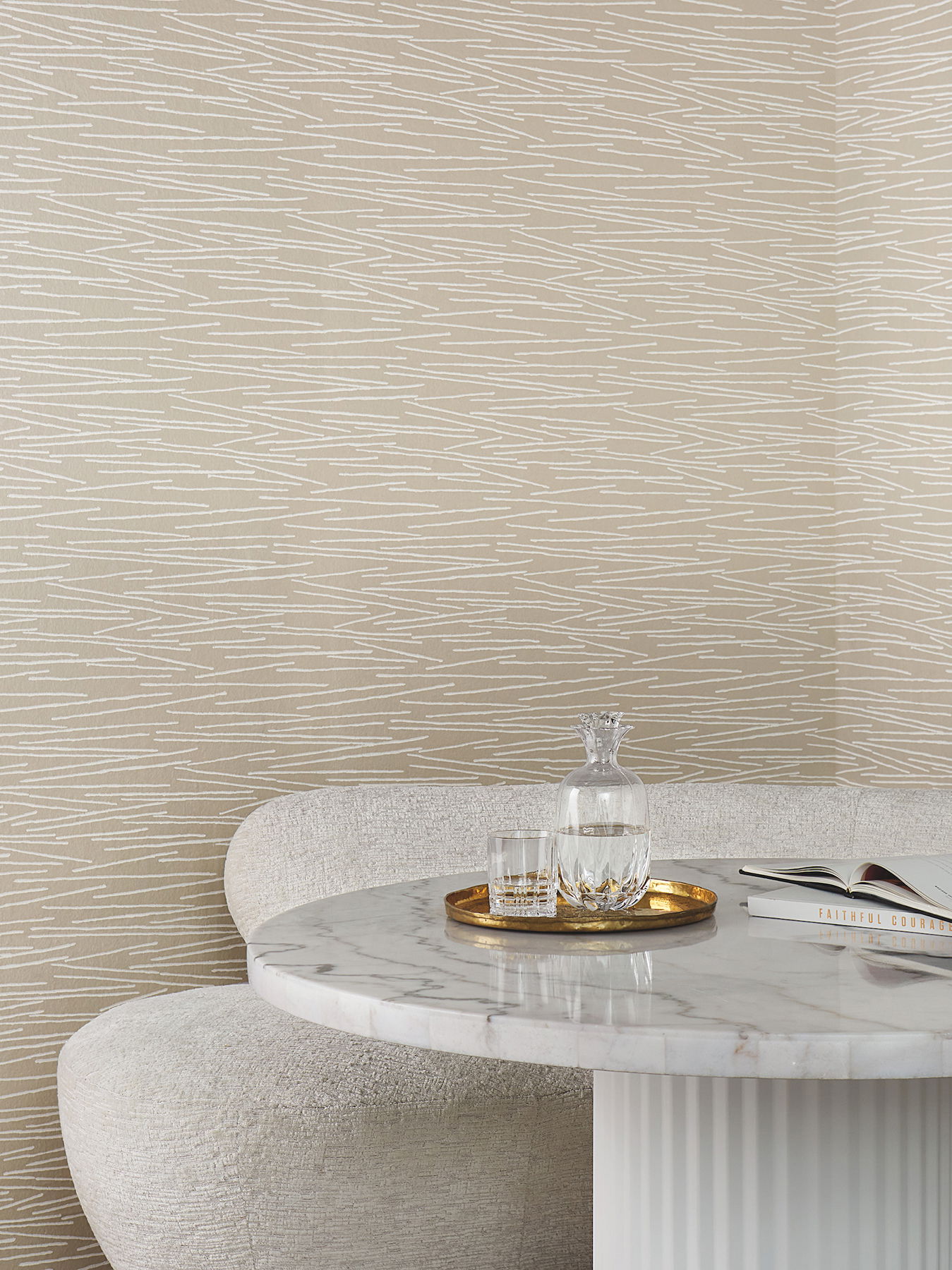 Line Horizon Pearl Wallpaper, by York Wall, 27' length x 2'3" width x 0.02" depth View 2