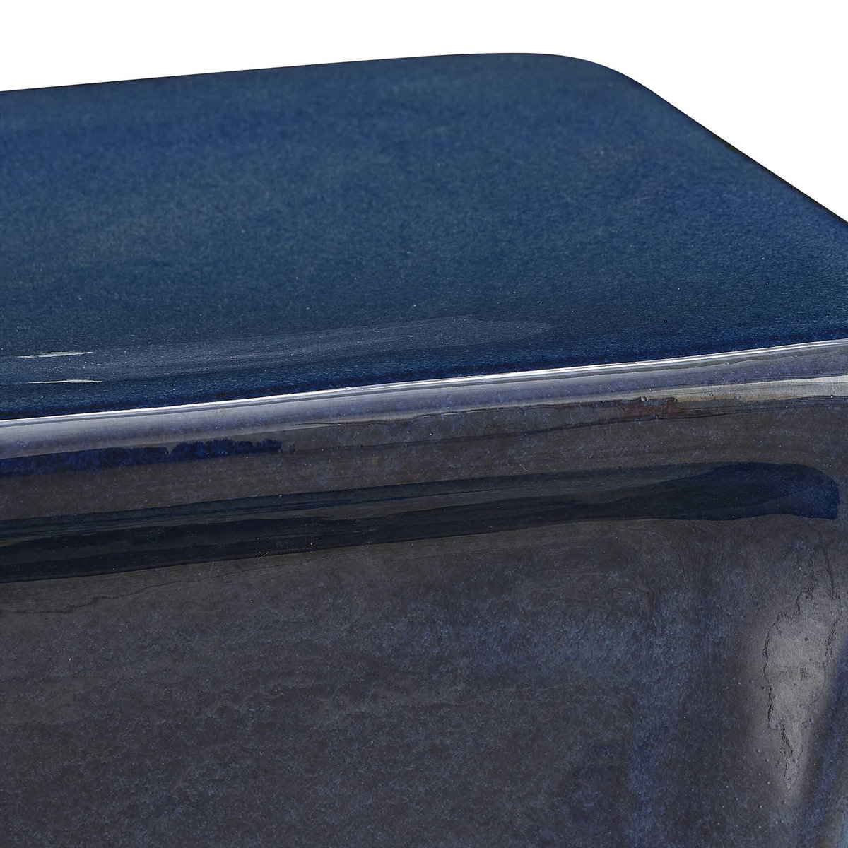 Kaz Deep Blue Garden Stool, Side & End Table by Uttermost, 15" width x 18.25" height x 15" depth View 6