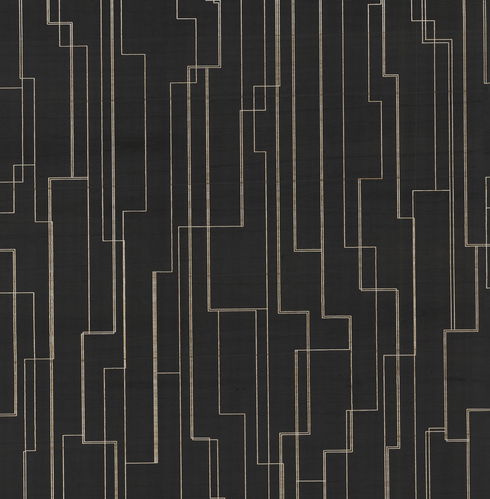 Inlay Line Black Wallpaper