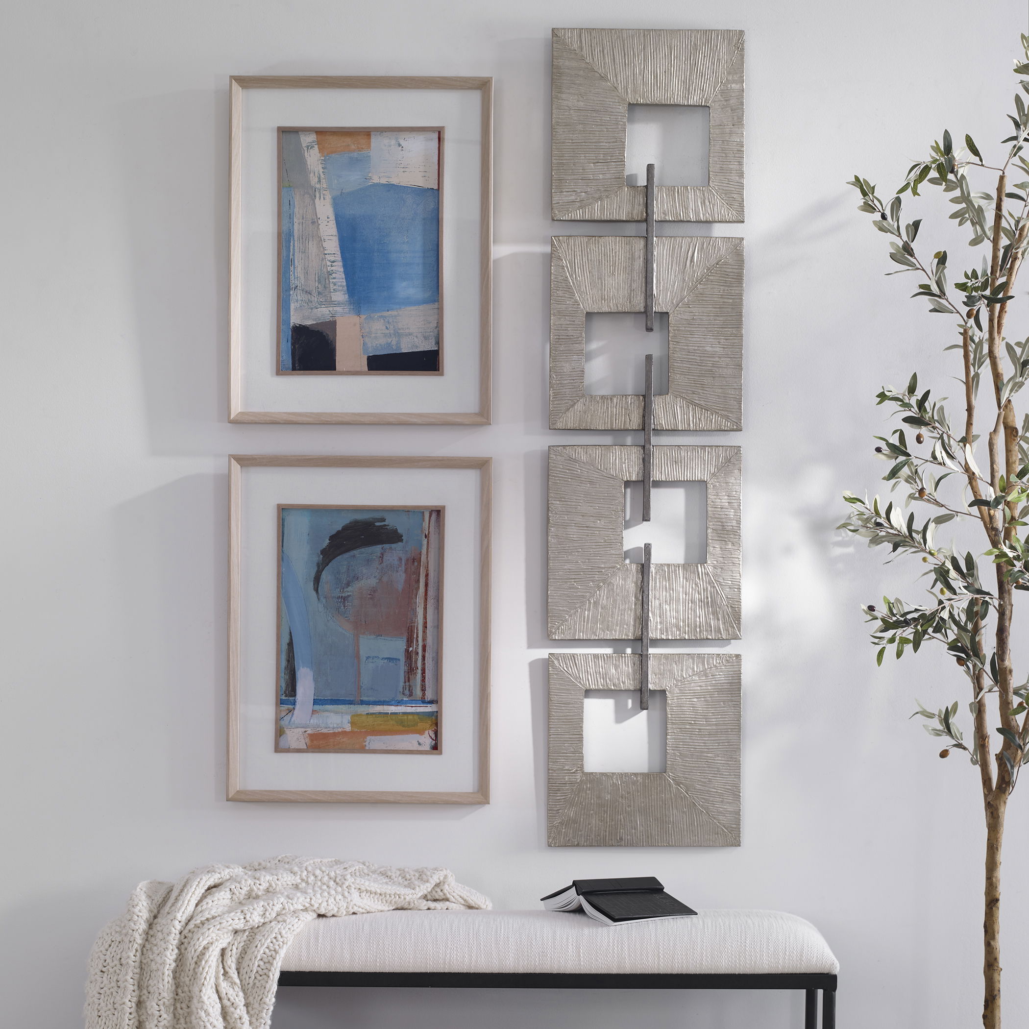 Linked Champagne Metal Wall Decor large image 