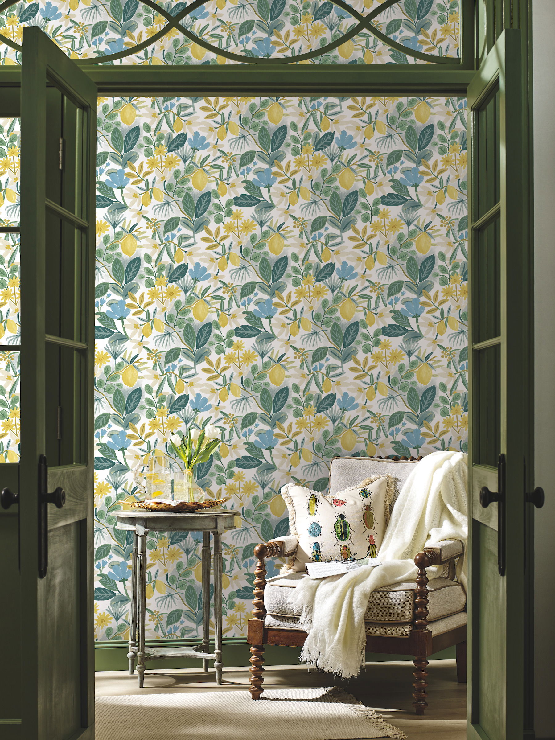 Amalfi Blue & Green Peel & Stick Wallpaper large image 