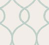 Laurel Leaf Ogee Teal Wallpaper, by York Wall, 27' length x 2'3" width x 0.02" depth thumbnail 1
