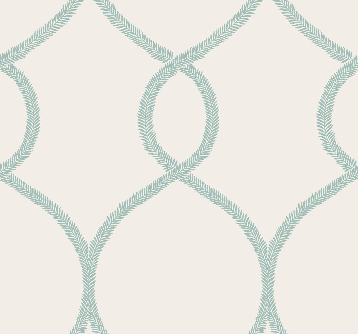 Laurel Leaf Ogee Teal Wallpaper, by York Wall, 27' length x 2'3" width x 0.02" depth
