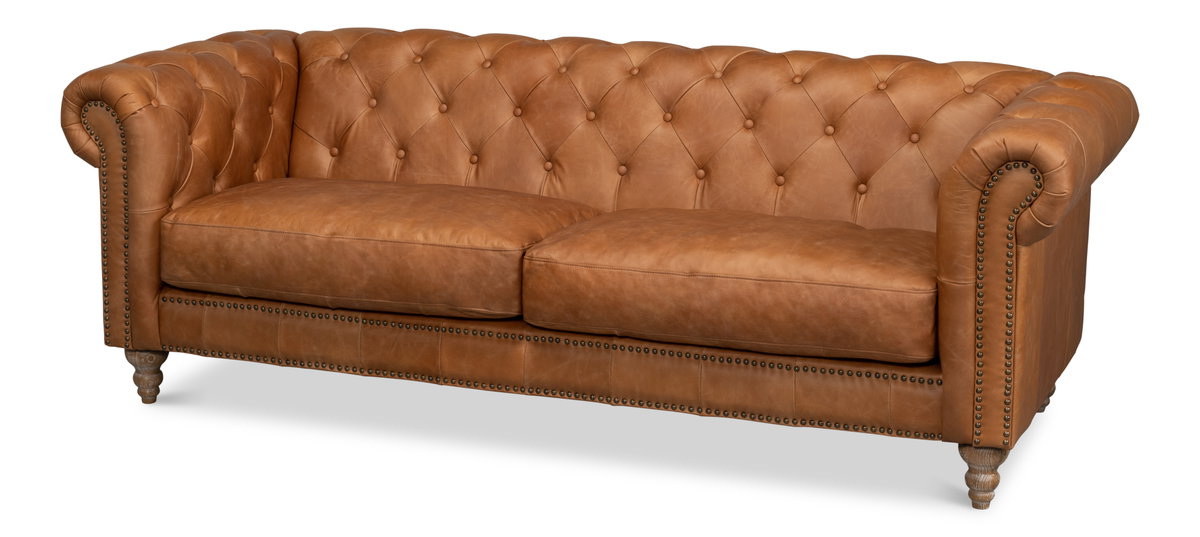 Kingston Sofa, by Sarreid, 2'9" length x 7'1" width x 2'6" height View 1