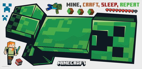 Minecraft Creeper Giant Peel & Stick Wall Decals