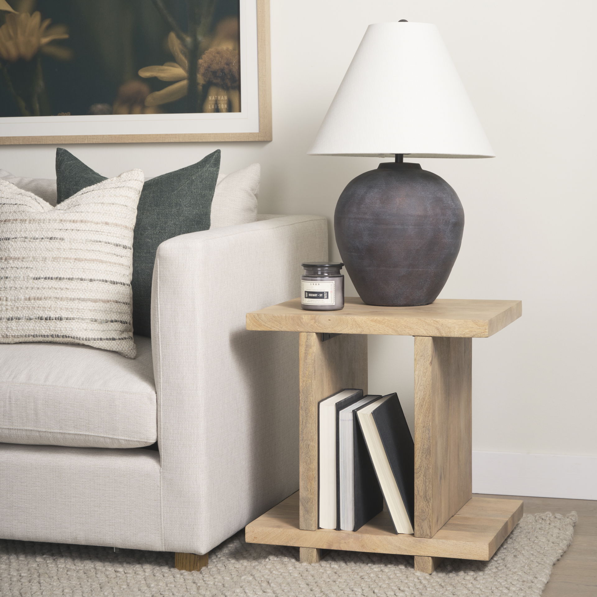 Marvin Black Ceramic Table Lamp large image 