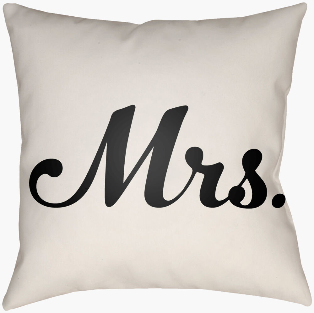 Mr & Mrs Accent Pillow, Decorative Pillow by Surya, 16" length x 16" width