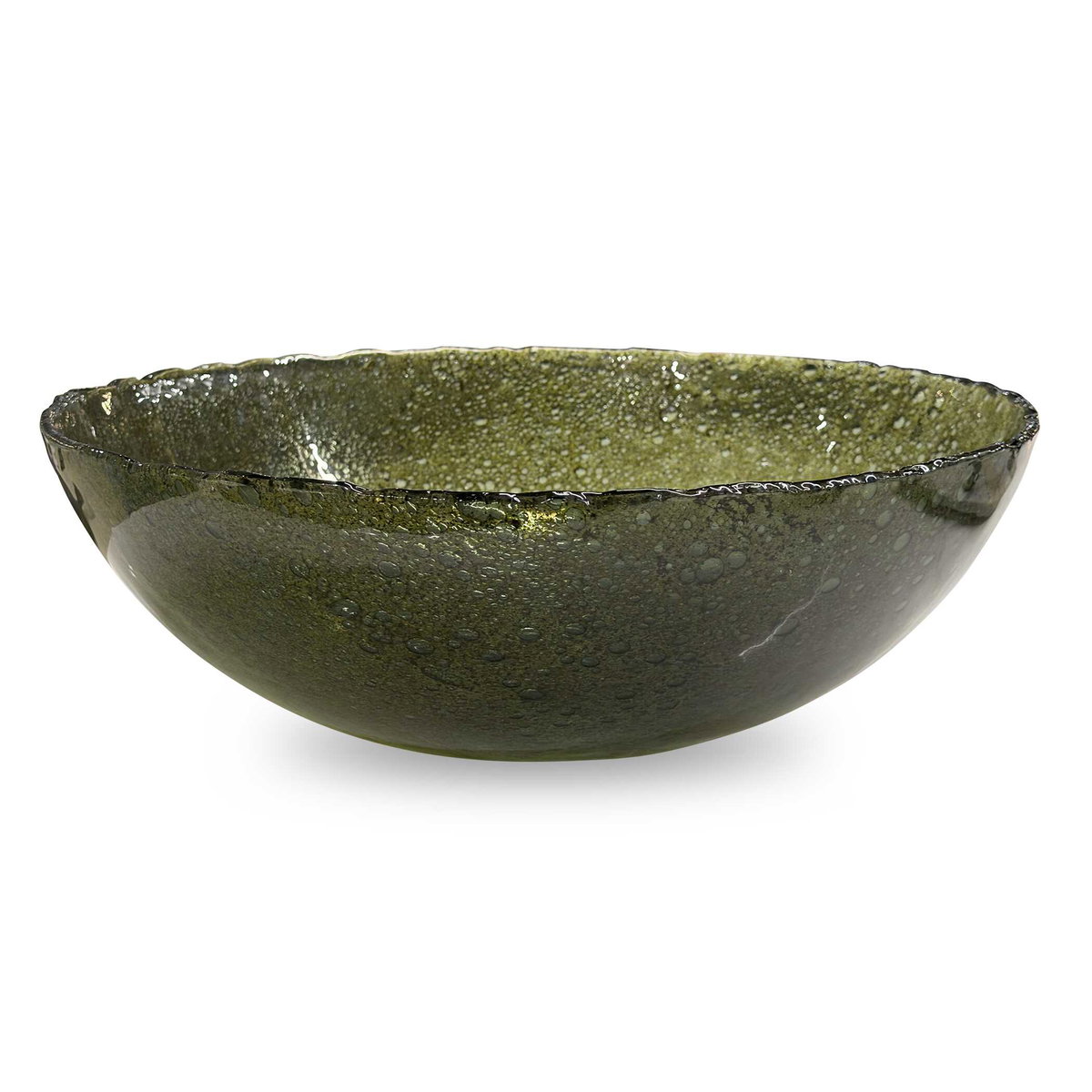 Veridian Shimmer Earthy Glass Bowl, Decorative Tray by Uttermost, 16" width x 6" height x 16" depth View 1