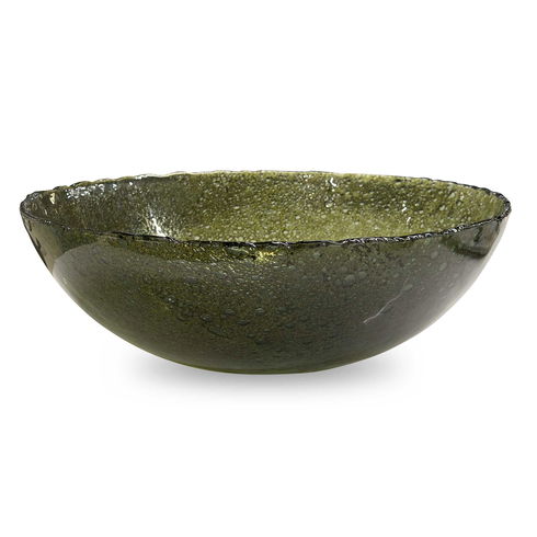 Veridian Shimmer Earthy Glass Bowl