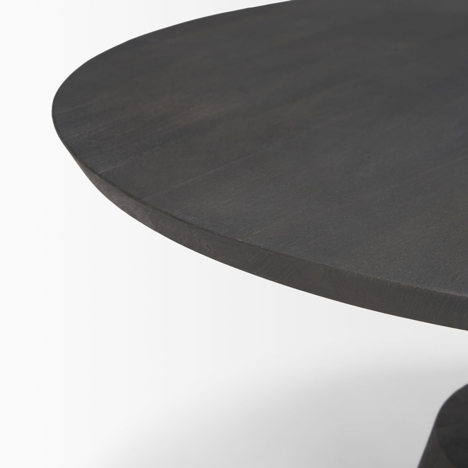Maxwell 34L x 34W x 16H Dark Brown Wood with Black Metal Pedestal Base Round Coffee Table large image 