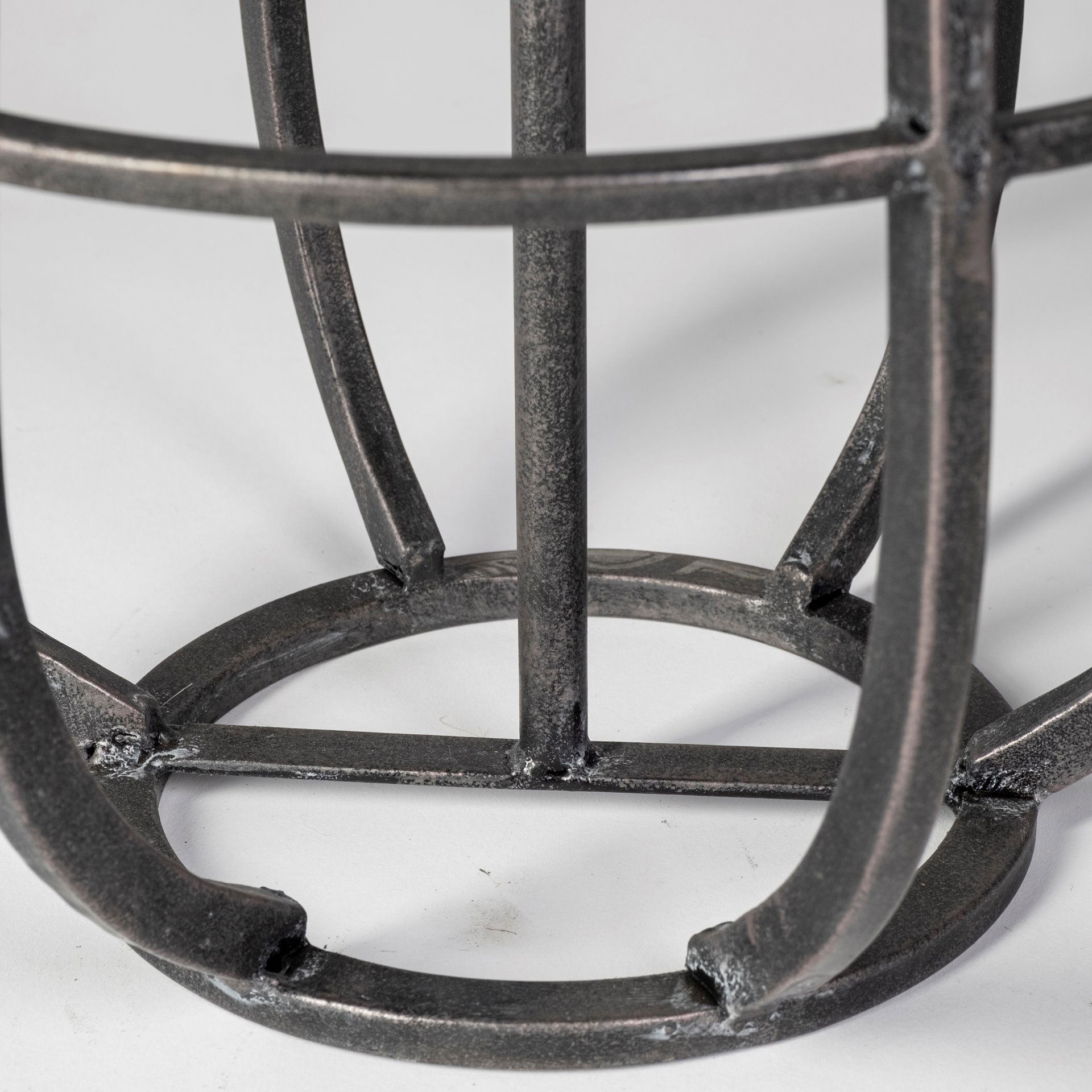 Bella Small Black Metal Cylindrical Cage Candle Holder Lantern, Lighting by Mercana, 12.2" length x 11.81" width x 30.12" height View 8